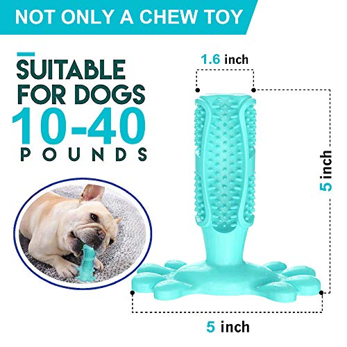 dasaba Dog Chew Toys for Aggressive Chewers,Teeth Cleaning Chewing Toys for Small & Medium Large Breed Dogs Durable Non-Toxic Elastic Rubber Pets Toothbrush Dog Toys