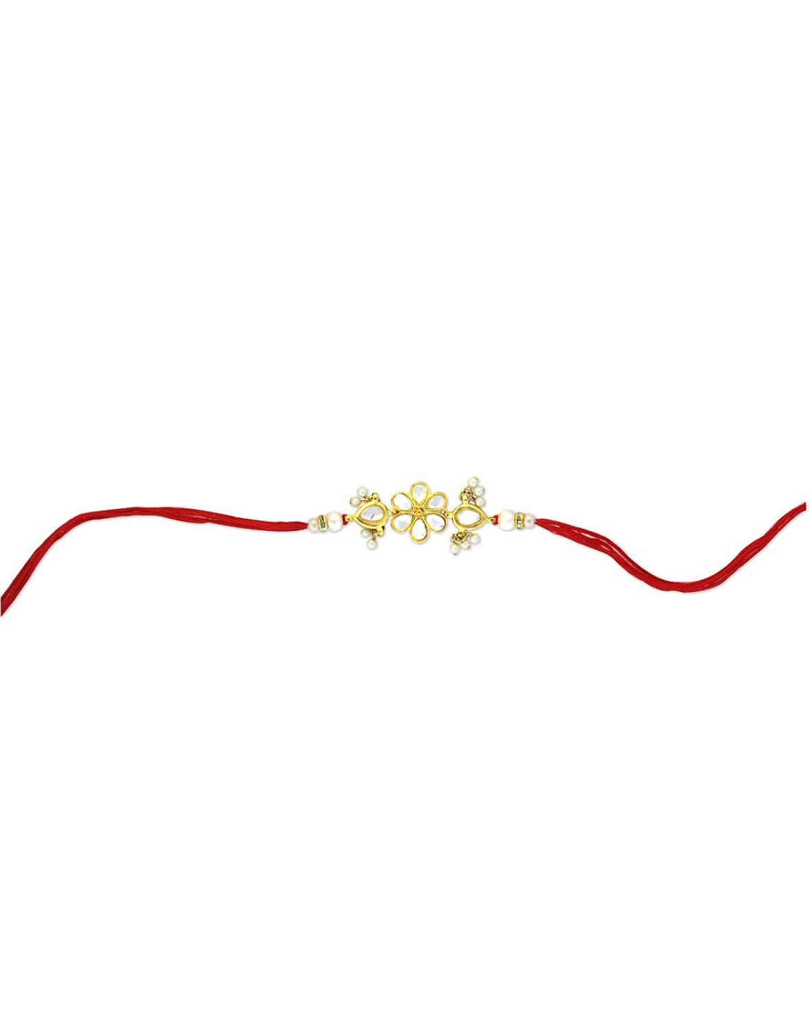 karatcart goldplated kundan rakhi for brother