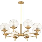 Quorum Lighting 678-8-80 Lyon Chandelier, 8-Light 480 Total Watts, Aged Brass