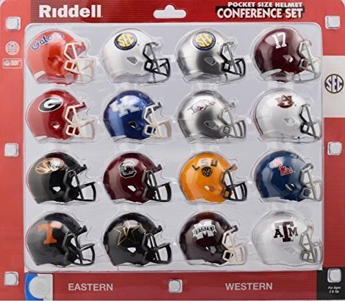 Riddell Speed Pocket Pro Helmet SEC Conference Set (16 Helmets) - The SEC set includes: Florida, Alabama, Georgia, Kentucky, Arkansas, Auburn, Missouri, South Carolina, LSU, Tenn (Smokey Mtn) 2018 Set