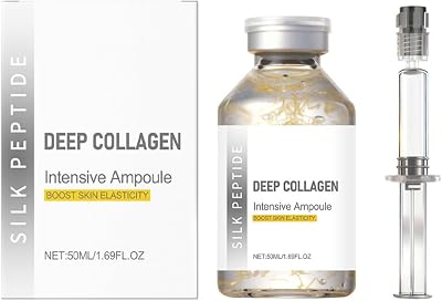 1 juego de ampollas de sérum para la elasticidad facial (con accesorios), 50 ml de ampollas de péptidos de seda y colágeno Deep X, hidratantes, antienvejecimiento y reafirmantes.