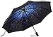 RENZER Compact Windproof Travel Umbrella with UV Protection Blue