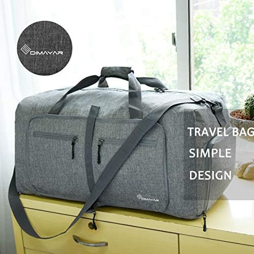 Duffel Bag 60L Packable Duffle Bag with Shoes Compartment Unisex Grey Travel Bag Water-Resistant Duffle Bag 5 Duffel Bag 60L Packable Duffle Bag with Shoes Compartment Unisex Grey Travel Bag Water-Resistant Duffle Bag