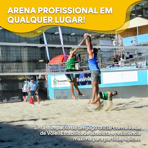 Rede De Vôlei 9,5m Para Quadra E Praia Tamanho Oficial Para Jogo Recreativo JustGoFit