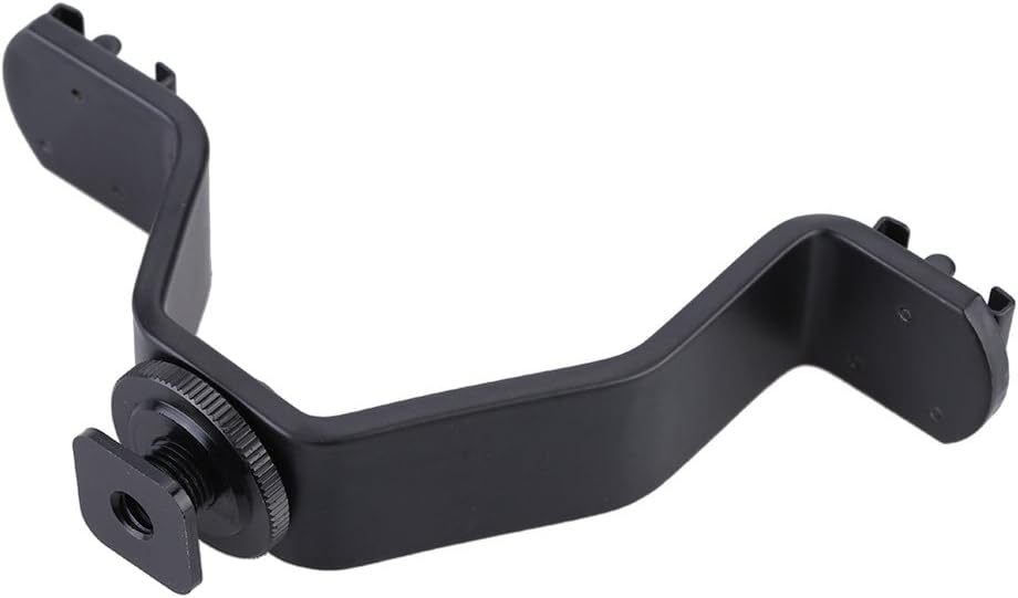 Dual Hot Shoe V Mount Bracket for Video Lights Microphones or Monitors on Cameras and Camcorders