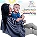 Breastfeeding Nursing Cover (Elegant Gray) - Supreme Quality 100% Cotton Carseat Canopy - Unisex Baby Cover For Stroller, High Chair, Baby Carrier, Shopping Cart - Multi-Use Nursing Scarf