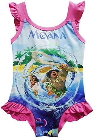 Wengift Moana & Maui One Piece Swimwear Little Girls Swimsuit for 3-7 Years Old