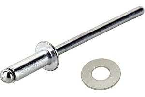 Persberg Rivets, Aluminum, #68, 3/16" x 1/2" inch, Choose Size, (50 pcs) & (25 pcs) Back-Up Pop washers, Blind Rivet