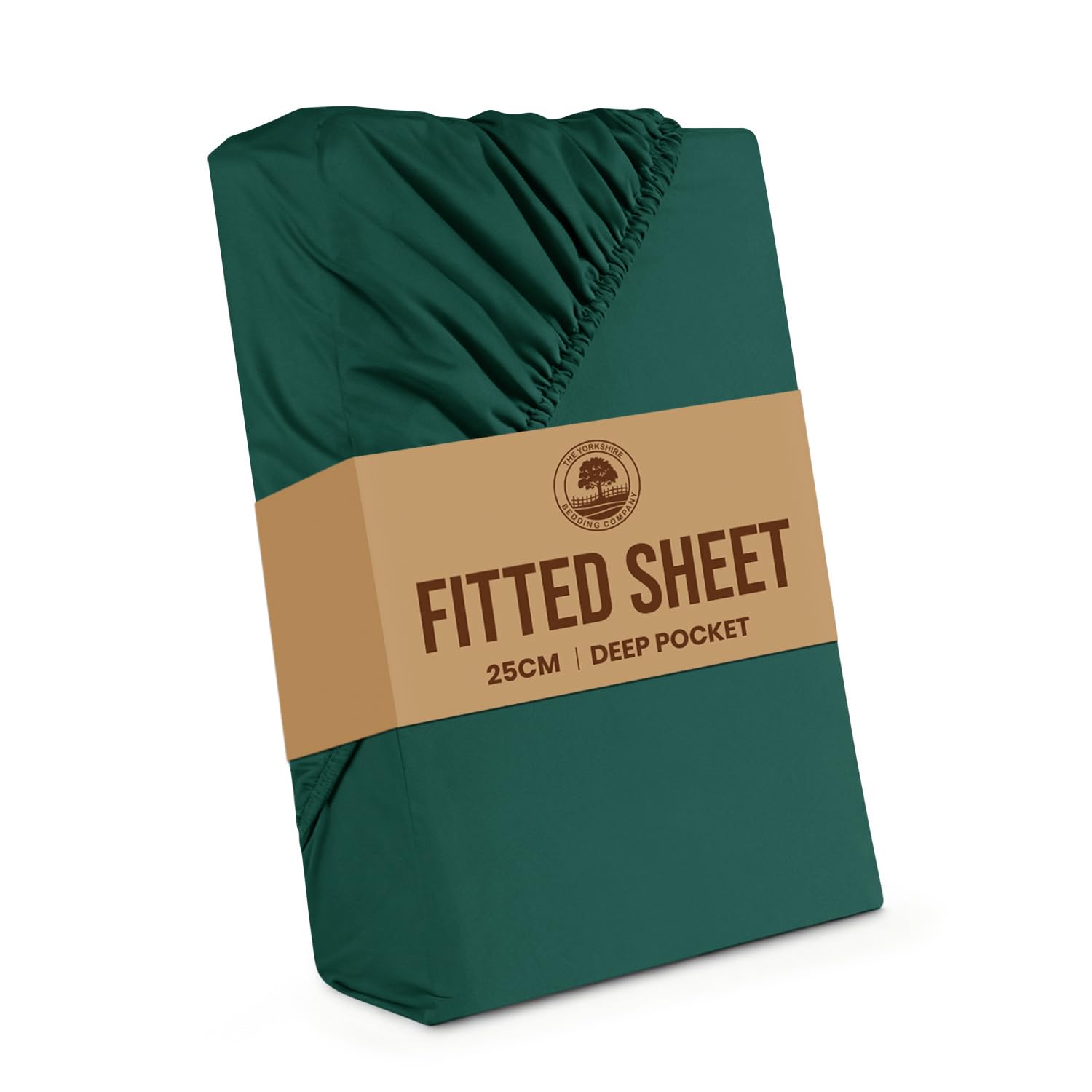 Yorkshire Bedding King Size Fitted Sheets 25 CM Deep Emerald Bed Sheets with Elastic Corners Soft Brushed Microfiber Fabric Breathable Shrinkage & Fade-Resistant Bedsheets — image 1