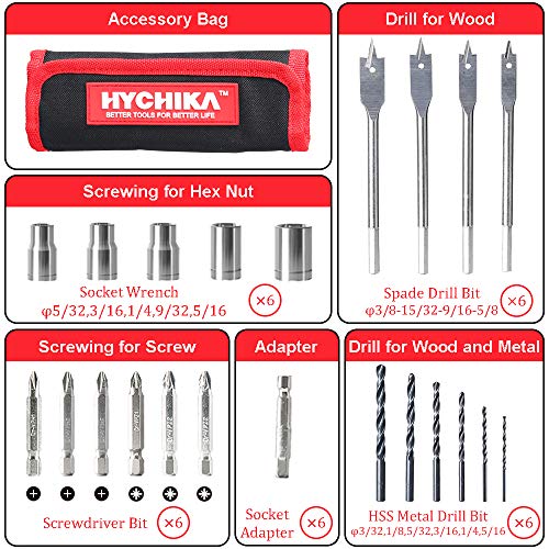 image for HYCHIKA BETTER TOOLS FOR BETTER LIFE Cordless Drill Driver, HYCHIKA 1