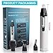 Nose Hair Trimmer - Electric Eyebrow and Facial Hair Clippers 4 in 1 Rechargeable Mute Motor Waterproof Ear and Nose Hair Trimmer Double-Edge Stainless Steel Blades Tool, Christmas Gift for Men
