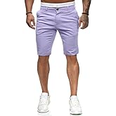 HUNGSON Mens Slim Fit Shorts Stretch Chino Short Pants