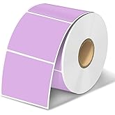TuSamper Square Thermal Label Stickers, 2"x2" (50.8mm x 50.8mm) Compatible with Multiple Thermal Printers Self-Adhesive Square Direct Strong Adhesive Thermal Labels, Purple, 500 Sheets/Roll