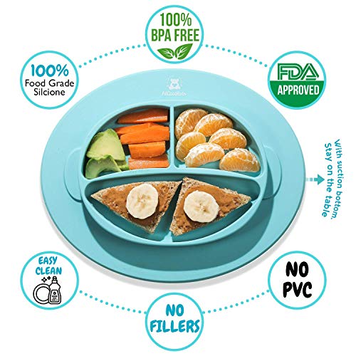 image for AllGoodBaby Baby & Toddler Feeding Set - 2 Pocket Food Catching Bibs, 