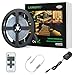 Laimante 5m/16.4ft 12V Led Strip Lights Kit, 3000K Warm White, SMD 2835 300LEDs Dimmable Led Tape with RF Remote Dimmer and UL Listed Power Supply, Under Cabinet Kitchen Bedroom Strip Lighting