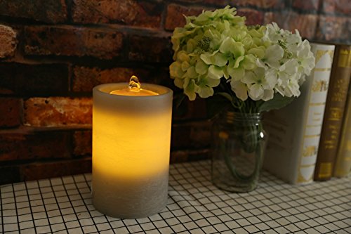 Kitch Aroma Indoor Wax Tabletop Fountain, Wax Indoor Water Fountain Candles with Rechargeable Function,Premium DÃ©cor, Grey Color
