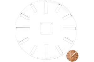 BENECREAT Clock Router Templates, 12inch Acrylic Router Inlay Template, Circle Clock Face with Dials for Woodworking, DIY Boa
