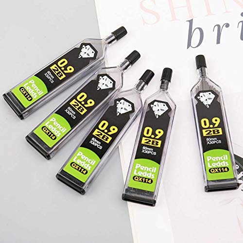 Lead Refills SUPERTOOL, 0.3/0.5/0.7/0.9 HB 2B 2H Pencil Refill Lead, Break Resistant Mechanical Pencil Lead, 30 Per Tube, 5 Tubes (150 Pcs)