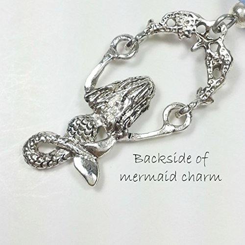 Ceiling Fan and Light Pull Chain Set with Mermaid Charm. Light Blue.