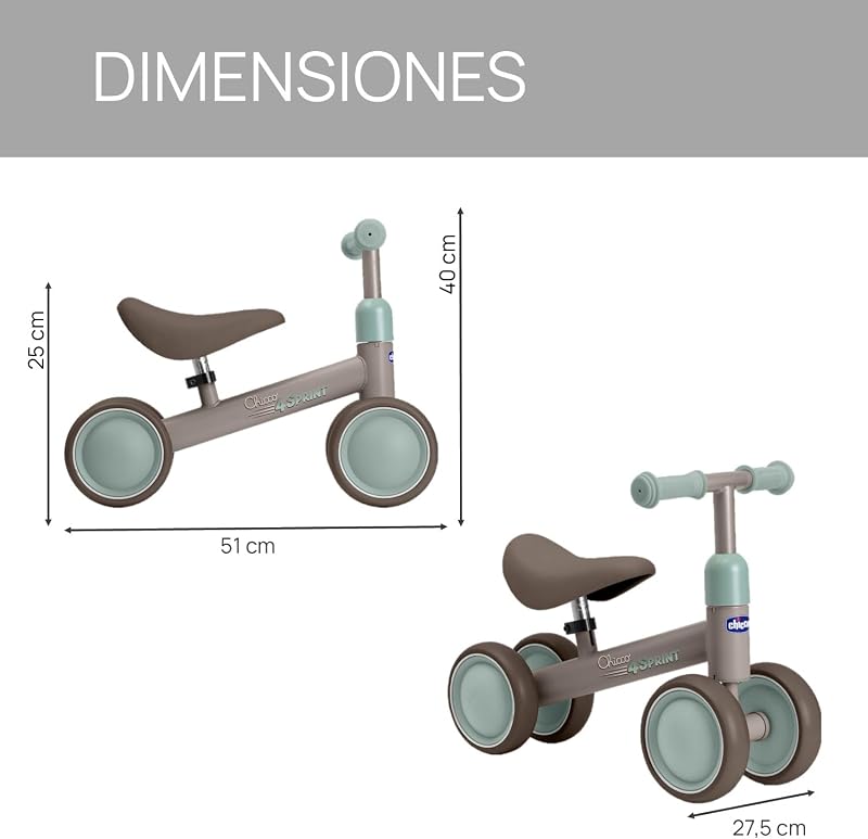 Triciclo Bebé 1 Ano, Baby Ride-on, Bicicleta sem pedal, 1-3 Anos, max 20 kg, Brinquedos Infantis, Presente Menino, com Rodas De Borracha, Assento Macio, Alças Antiderrapantes, Bege