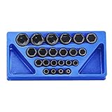 Genius Tools 22PC 1/2" Dr. SAE Impact Socket Set