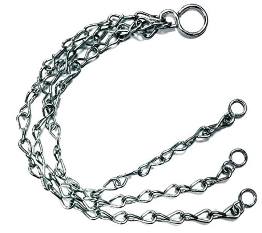 Merriway® BH01213 (2 Pcs) Three Legged Hanging Chains with Clips and Hook for Hanging Baskets, 300 mm (12 inch) - Pack of 2 Pieces