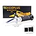 Clinical Refractometer ATC Tri-Scale Serum Protein 0-12 g/100ml Urine Specific Gravity SG 1.000-1.050 Refractive Index 1.333-1.360RI for Veterinary, Dog, Cat & Human w/Extra LED Light & Pipette