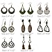 Coolcoco Fashion Metal Vintage Earrings Set with Dangle Pendant for Women Lady Girls Prime (8 Pieces/Set)