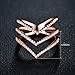 Redbarry Triple V Shaped Rings with Micro CZ Stones Paved in 18k Rose Gold Plated, Size 9