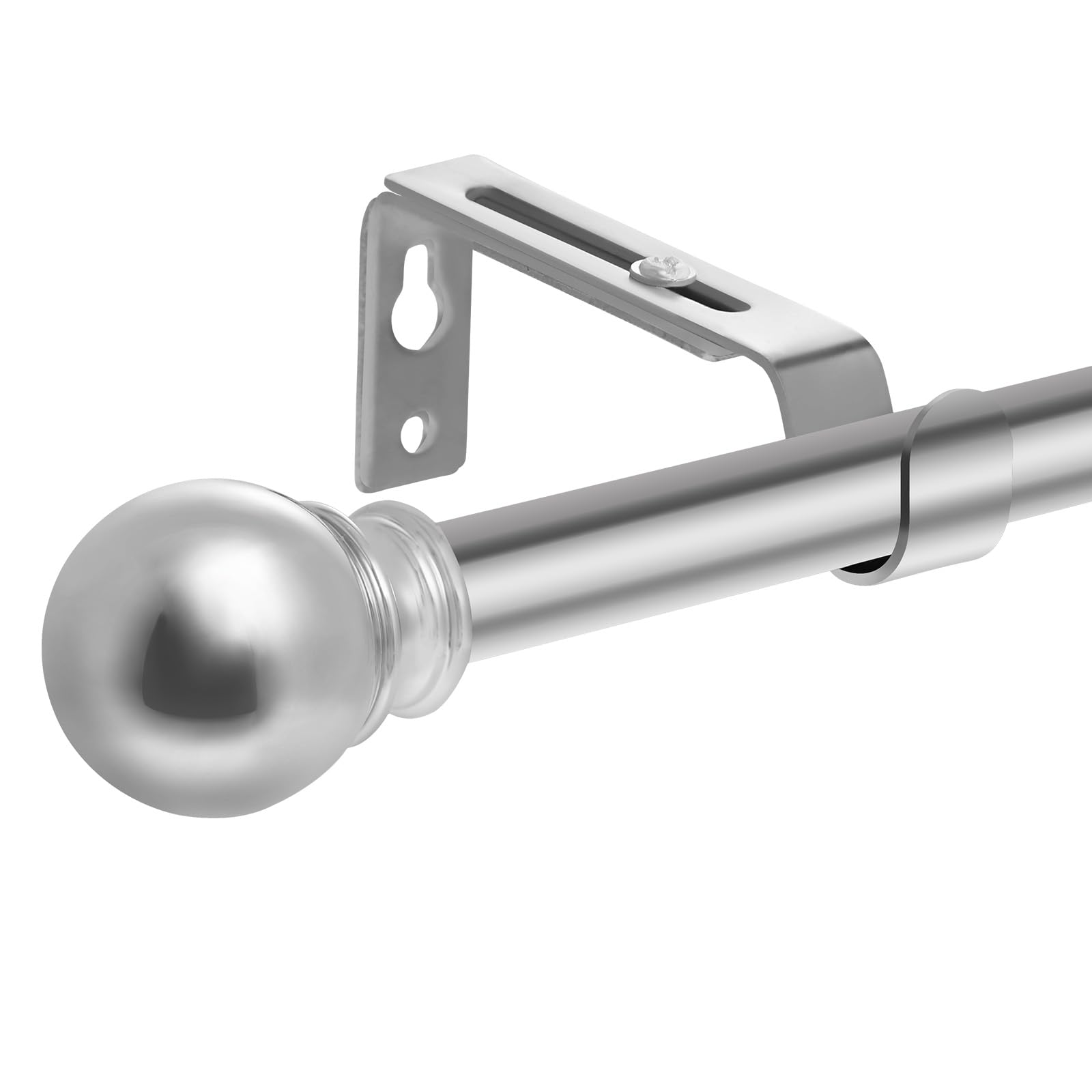 Curtain Poles for Eyelet Curtains, Extendable Curtain Rod 67 to 187cm with 2 Brackets for Living Room, Kitchen, Bedroom, Window