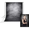 UrcTepics 5x7ft Pro Microfiber Abstract Dark Grey Backdrop for Photographers Dark Black Gray Portrait Background Photo Studio Photoshoot Props for Headshot