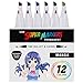 12 Color Super Markers Primary Manga Tones Dual Tip Set - Double-Ended Permanent Art Markers with Fine Bullet and Chisel Point Tips - Ergonomic Tri-Oval Barrels - Illustration, Sketch Comics, Anime