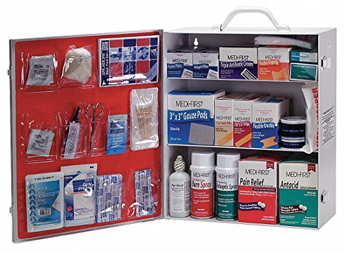 Medi-first First Aid Kit, Cabinet, Steel Case Material, General Purpose, 150 People Served Per Kit - 1 Each