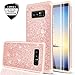 LeYi for Note 8 Case,Galaxy Note 8 Case with 3D PTE Screen Protector [2 Pack] for Girls Women,Glitter Bling Dual Layer [PC Silicone] Heavy Duty Protective Phone Case for Galaxy Note 8 Rose Gold