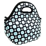 Neoprene Blue Dot Lunch Tote Bag - Insulated Waterproof Lunch Box for Women, Adults, Kids, Girls, and Teen Girls - Homwe
