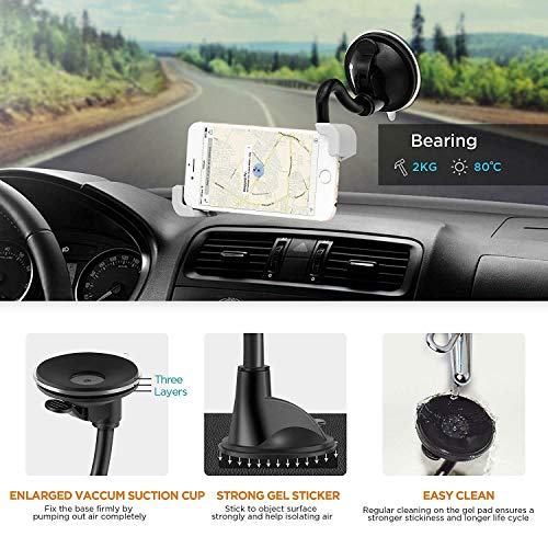 Universal Air Vent Car Mount Phone Holder for GPS with Suction Pad, Rotatable Cup Holder, Adjustable & Diagonal Clamp, Compatible with iPhone Xs Max R X 8 Plus 7 Plus 6S Samsung Galaxy S9 S8 - Thumbnail 4