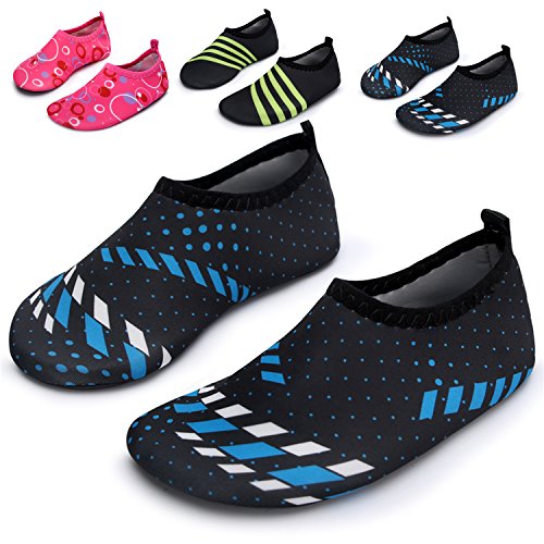 L-RUN Toddler Boy Water Shoes Lightweight Beach Shoes Black Blue US 9.5-10=EU 26-27