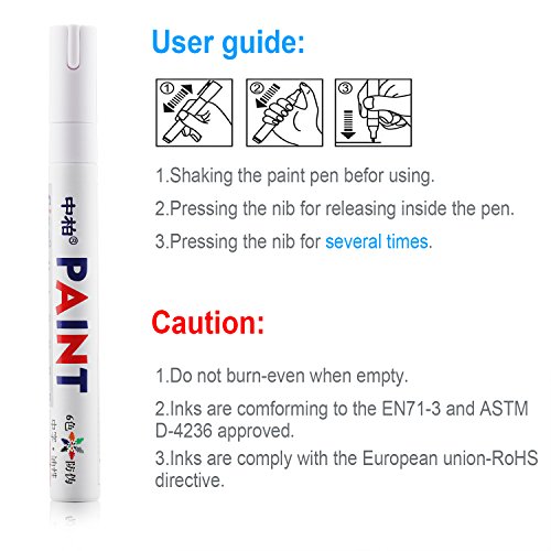 image for CHUIR 3-Pack Tire Paint Pen, Permanent Waterproof Ink Tyre Marker for 
