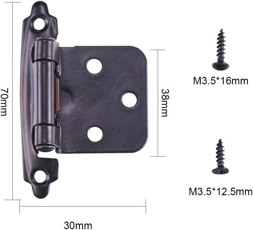INCREWAY 1 works Overlay Cabinet Hinge with Screws, Self-Closing Decorative,Face Mount - Image 3