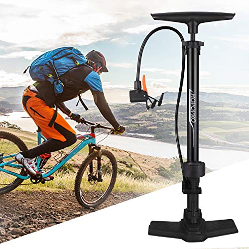 Bike Floor Pump with Gauge HOPOPRO High Pressure 160 PSI Presta