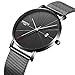 Watch VOEONS Slim Mens Watches, Analog Quartz Casual Black Wrist Watch for Men
