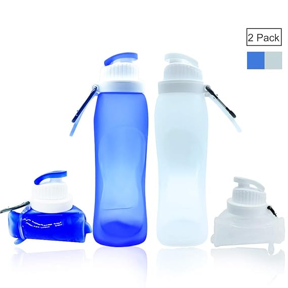 lingye Trinkflasche Faltbar Silikon Wasserflasche Verdicken Lebensmittelsicherheits-Materialien Ungiftig und geschmacklos BPA