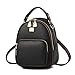 Gashen Women's Mini PU Leather Backpack Purse Casual Drawstring Daypack Convertible Shoulder Bag (black)