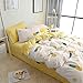 BuLuTu Pineapple Kids Duvet Cover Twin Cotton Cream White,Reversible Yellow Geometric 3 Pieces Lightweight 100% Cotton Bedding Sets,1 Twin Duvet Cover + 2 Pillow Shams,No Comforter