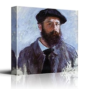 Self Portrait with a Beret,1886 by Claude Monet - Impressionist Modern Art - Canvas Art Home Art - 12x12 inches