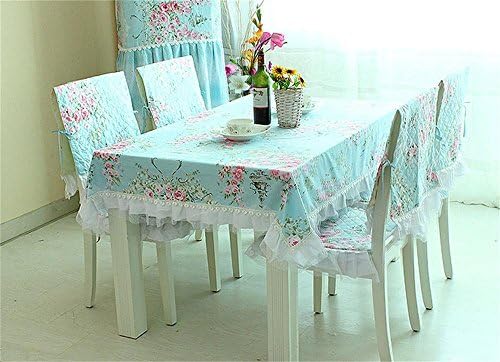 ALUK- European cloth blue flower pattern tablecloths ( Size : 105cm*105cm )
