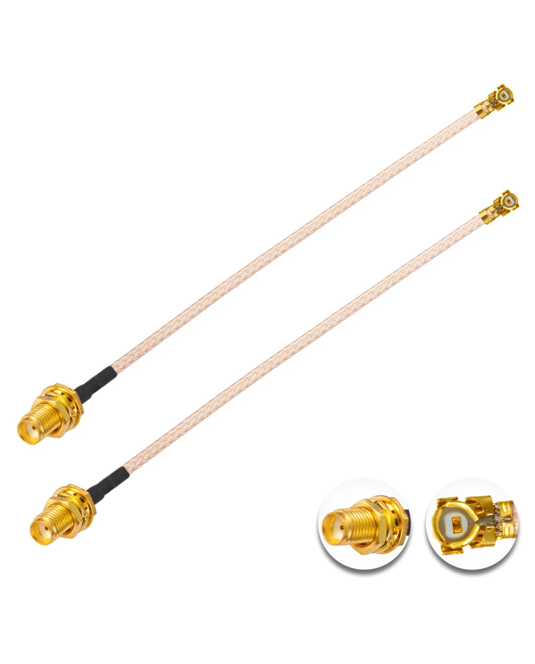 Vecys 2PCS U.F.L1 to SMA Female Low Loss Coaxial Cable 8" /20CM U.F.L1 RG178 RF Coaxial Pigtail Cable for Wireless Routers Mini PCIE Network Cards PCI Wi-Fi WAN Repeater