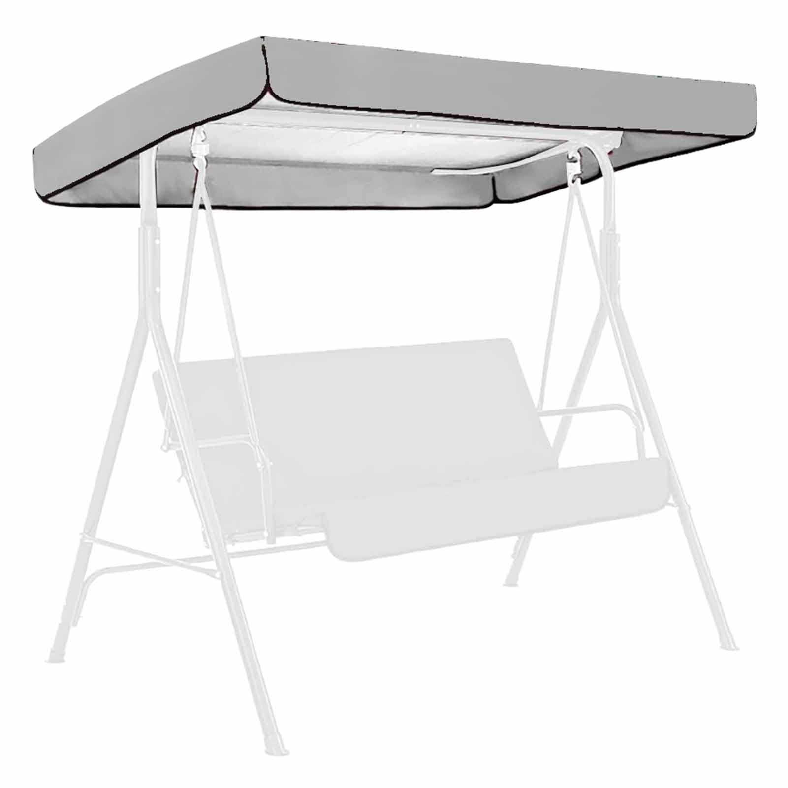 BICBLL 2-Seater Hollywood Swing Replacement Roof, Universal Sun Canopy Swing Roof Cover, Canopy for a Garden Swing Sun Canopy, Swing Canopy Tarpaulin Replacement Cover, 191 x 120 x 18/23 cm,Dark Grey