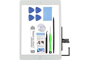 TSIOFO for iPad 6 (6th Gen 2018) A1893 A1954 Screen Replacement Glass Touch Digitizer Repair Kit with Home Button & Tools - Only for iPad 6 6th Generation (White)