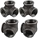 Gimiton 4 Pack 3 Way Pipe Fitting Malleable Iron DN25 1